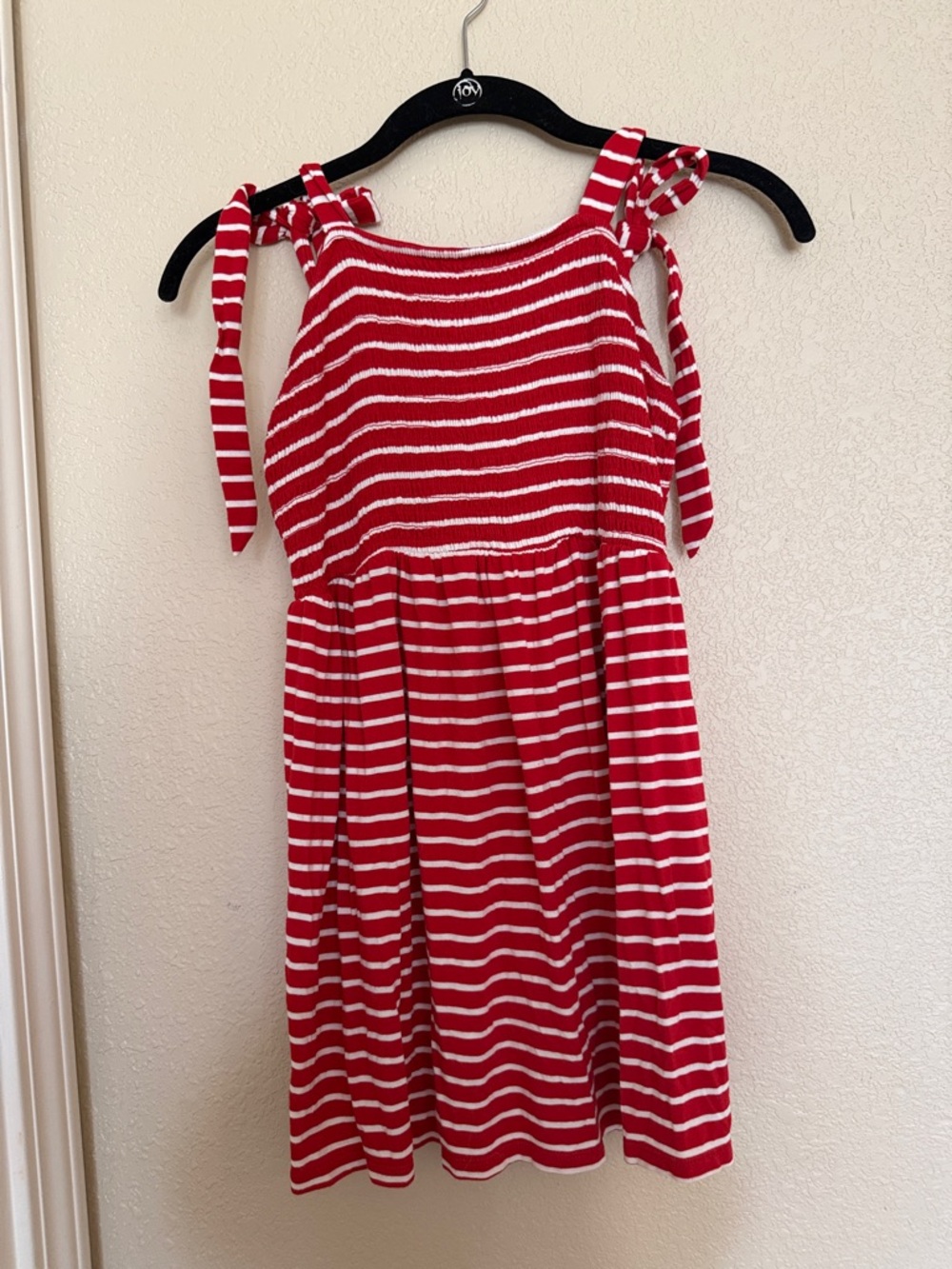 4 for $20 Red and White Striped Tie-Shoulder top